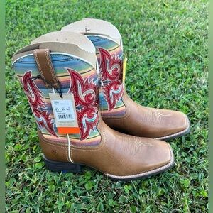 NWT Ariat Girls' Lonestar Square Toe Western Boots Size 5.5